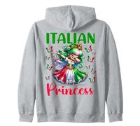 Princesa Italiana Chica Dab Vestido Bandera Cultura Niños Sudadera con Capucha