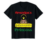 Princesa Juneteenth del Abuelo Chica Negra Chica Mágica Melanina Chicas Camiseta
