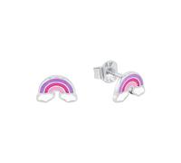 PRINCESA LILLIFEE - Pendientes de botón para Niña en Plata 925 - Arco Iris Pendiente de Botón - PLI-E0002