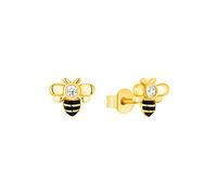 PRINCESA LILLIFEE - Pendientes de botón para Niña en Plata 925 - Chapados en Oro/Dorado - con Circonita - Abeja Pendiente de Botón - PLI-E0001