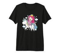 Princesa Montando un Caballo Unicornio Camiseta Premium