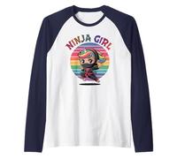 Princesa NINJA GIRL Unicornio Espía Chica Mágica Me Gusta Guardería Camiseta Manga Raglan