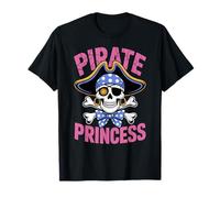 Princesa Pirata Linda Calavera y Huesos Cruzados con Divertida Bandana Camiseta