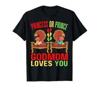 Princesa Príncipe Dios Mamá Te Ama Negro Baby Shower Género Camiseta gráfica económica, Hombre, Negro, XL