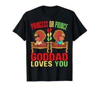 Princesa Príncipe Dios Papá Te Ama Negro Baby Shower Género Camiseta gráfica económica