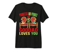 Princesa Príncipe Dios Papá Te Ama Negro Baby Shower Género Camiseta Premium