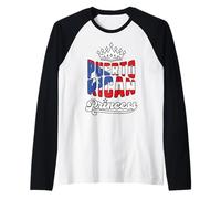 Princesa puertorriqueña herencia hispana bórica chicas de Camiseta Manga Raglan