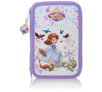 Princesa Sofía Plumier Doble Pequeño, Estuche, Morado, 34 Piezas