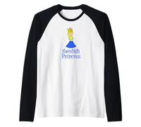 Princesa Sueca Linda Chica Suecia Escandinavo Cuento de Hadas Camiseta Manga Raglan