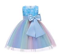 Princesa vestido de novia fiesta de flores cumpleaños boda vacaciones vestido de noche vestido de boda vestido de noche vestido de matrimonio falda, azul, 5-6 años