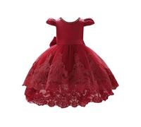 Princesa Vestido Niñas Niños Malla Vestido Elegante Vestido De Princesa Niña, Color rojo., 5-6 años