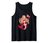 Princesa vikinga de Sirena danesa - Bonito Recuerdo de la Bandera de Dinamarca Camiseta sin Mangas