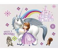 Princesa y unicornio colorido arco iris palacio Pegatina de pared Mural Arte deco Casa Decoración de pared Decoración Calcomanías Cuarto del bebé