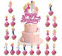 Princesas Decoracion Tarta, Cake Topper Princess, 17PCS Decoracion Tartas Cumpleaños Princesas Princess, Cupcake Topper Set, Cumpleaños Cake Decoraciones, para Niños Fiestas