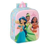 PRINCESAS DISNEY 3D - Mochila de Guardería 3D, Adaptable a Carro, Fácil Limpieza, Ideal para Niños de Diferentes Edades, Cómoda y Versátil, Calidad y Resistencia, 22x10x27 cm