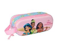 Princesas Disney 3D - Portatodo Doble 3D, Estuche Infantil, Estuche Niño, Ideal para Niños en Edad Escolar, Cómodo y Versátil, Calidad y Resistencia, 21x6x8 cm