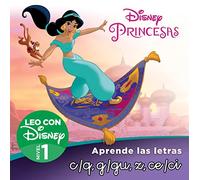 Princesas Disney. Aprende las letras: c/q, g/gu, z, ce/ci (Leo con Disney Nivel 1) (Aprendo con Disney)