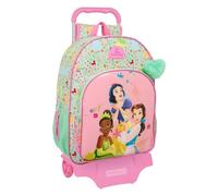 PRINCESAS DISNEY BLOOM - Mochila Escolar Grande con Carro, Mochila Niño, Mochila Infantil, Adaptable a Carro, Ideal para Niños en Edad Escolar, Cómoda y Versátil, Calidad y Resistencia, 33x15x42 cm