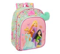 PRINCESAS DISNEY BLOOM - Mochila Infantil, Adaptable a Carro, Fácil Limpieza, Ideal para Niños de Diferentes Edades, Cómoda y Versátil, Calidad y Resistencia, 26x11x34 cm