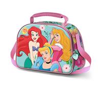 Princesas Disney Flowers-Bolsa Portamerienda 3D, Azul, 25.5 x 20 cm