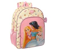 PRINCESAS DISNEY Magical - Mochila Escolar Niño, Mochila Niño, Mochila Infantil, Adaptable a Carro, Ideal para Niños, Cómoda y Versátil, Calidad y Resistencia, 33x14x42 cm, Color Rosa y beige
