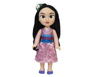 Princesas Disney - Mi Amiga Mulán Grande para Niñas - Muñeca de 38 cm de Altura Que Incluye Vestido, Zapatos y Tiara Extraíbles - Muñeca con Preciosos Detalles para niñas con 3 años +