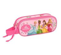 PRINCESAS DISNEY - Portatodo Doble Niño, Estuche Infantil, Estuche Niño, Ideal para Niños en Edad Escolar, Cómodo y Versátil, Calidad y Resistencia, 21x6x8 cm