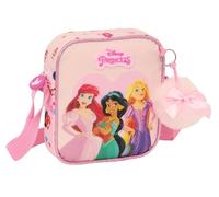 PRINCESAS DISNEY SUMMER ADVENTURES - Bandolera Pequeña, Bandolera Infantil, Bolso Niño, Ideal para Niños de 5 a 14 Años, Cómoda y Versátil, Calidad y Resistencia, 16x4x18 cm, Color Rosa Claro