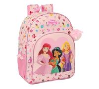 PRINCESAS DISNEY SUMMER ADVENTURES - Mochila Escolar Niño, Mochila Niño, Mochila Infantil, Adaptable a Carro, Ideal para Niños en Edad Escolar, Cómoda y Versátil, 33x14x42 cm, Color Rosa Claro