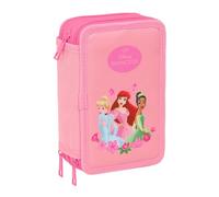 PRINCESAS - Estuche Escolar con 37 Útiles Incluidos, Estuche Infantil, Estuche Niño, Ideal para Niños de 5 a 14 Años, Cómodo y Versátil, Calidad y Resistencia, 12.5x5.5x19.5 cm