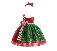 Princesas Niñas Vestido de Navidad Lazo Rojo y Verde Princesa Vestido Cumpleaños Performance Vestido Turquesa Niñas, a, 6-7 años