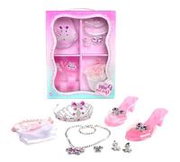 PRINCESO SATOS SET NITDLER - Princess Jewelry Boutique Dress Up and Shoe Crowns | Los zapatos de vestir para niños pequeños, la corona, las joyas, los juguetes de niñas mejoran la capacidad práctica,