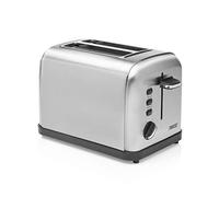 Princess 142354 - Tostadora con dos ranuras, 6 niveles de tostado, Funciones de descongelado, de calentamiento y de cancelación, Bandeja para migas extraíble, 850 W, Acero inoxidable