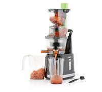 Princess 202045 Easy Fill Exprimidor Lento con la característica de Rellenado fácil, 200 W, 0.9 litros, Negro y Plateado