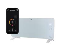 Princess 348201 Calefactor con panel de cristal Smart, controlado por app, Control Manual, por Smartphone o Voz, App Gratuita, 2000 W, para habitaciones de 25 m², blanco, 01.348201.01.001