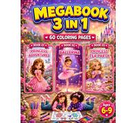 Princess Adventures, Ballerina & Princess Tea Party Coloring Book for Girls Ages 6-9: 3 in 1 Coloring Book with 60 Cute Single-Sided Pages for Kids (Smash Kids 3 in 1 Coloring Book Collection)