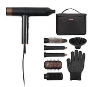 Princess Airstyler Pro, 7 en 1, 3 Niveles de Calor y Velocidad, Función Iónica, Cool Shot, Cable de 1,8m, Bolsa de Viaje, 7 Accesorios, Guante Térmico, Motor BLDC, 2000 W, 01.529205.01.001