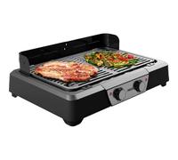 Princess Barbacoa eléctrica y parrilla de mesa - 43x27 cm - Termostato ajustable - 2 zonas de calentamiento - Revestimiento antiadherente - 2000 W - 01.112254.01.001