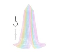 Princess Canopy - Rainbow Bed Tent, Breathable Fly Netting Decor for Girls