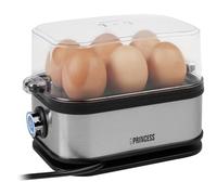 Princess Cocedor de huevos, 6 Huevos, 400 W, Acero Inoxidable | Vaso medidor con perforador integrado, Tapa transparente, Piezas aptas para lavavajillas, 01.262046.01.001