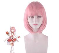 Princess Connect Re Dive Kusano Yui Rosa Corto Resistente al calor Pelo sintético Carnaval Fiesta de Halloween Cosplay Peluca PL-114