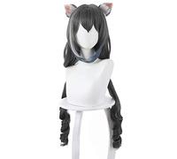 Princess Connect! RE: DIVE Kyaru Cosplay Peluca Anime Juego Pelo sintético resistente al calor Negro Gris Mixto 90cm Larga Mujer Pelucas Kyaru