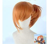 Princess Connect! Re Dive Mingi Orange Ponytail Cosplay Pelo sintético resistente al calor Fiesta de carnaval de Halloween + Gorra de peluca gratis PL-759