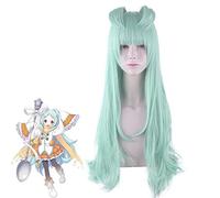 Princess Connect! Re Dive Miyako Verde claro Largo Cosplay Pelo sintético resistente al calor Fiesta de carnaval de Halloween + Gorra de peluca gratis PL-251