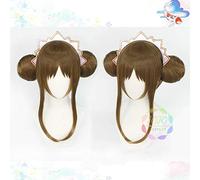 Princess Connect! Re Dive Suzume Tea Brown Pelucas lindas de Cosplay Pelo sintético resistente al calor con bollos + Gorra de peluca gratis CHINA Tea Brown (solo peluca)