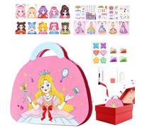 Princess Craft Kit for Girls, Magic Princess Craft Set Sparkly Gem Painting, Fun Foil Art Dress-Up Crafts, 12 Inches Creative Crafts Kit with Glitter Feature, Washable Paper Supplies with Gems