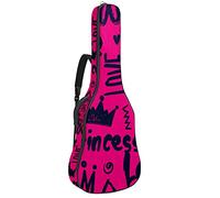 Princess Crown - Mochila para guitarra eléctrica, impermeable, con cremallera, para guitarra eléctrica, acústica y clásica, color rosa