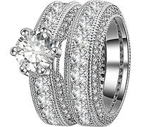 Princess Cut Stone Promise CZ Anillo de compromiso de plata de ley blanca con diamante simulado, anillo de compromiso para mujeres Lovely And Professional