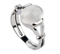 PRINCESS CUTENESS STORE Bella Moonstone - Anillo inspirado en la novela de vampiro en tono plateado, Metal, Resina