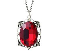 PRINCESS CUTENESS STORE Bonnie Bennett - Collar con colgante de amuleto de bruja rojo ámbar